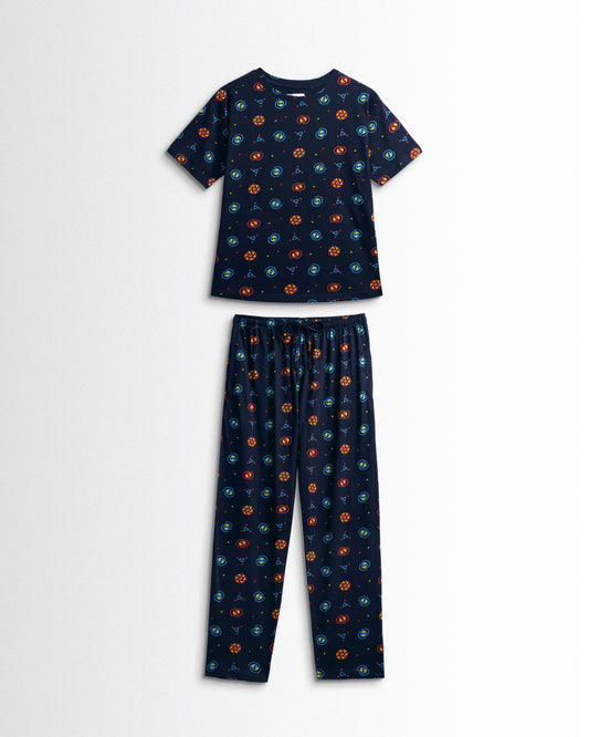 Women's Co ord set Navy stars