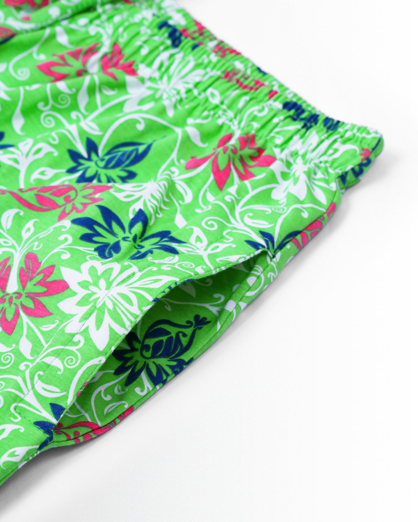 Women's Co ord set Green Pink Flower