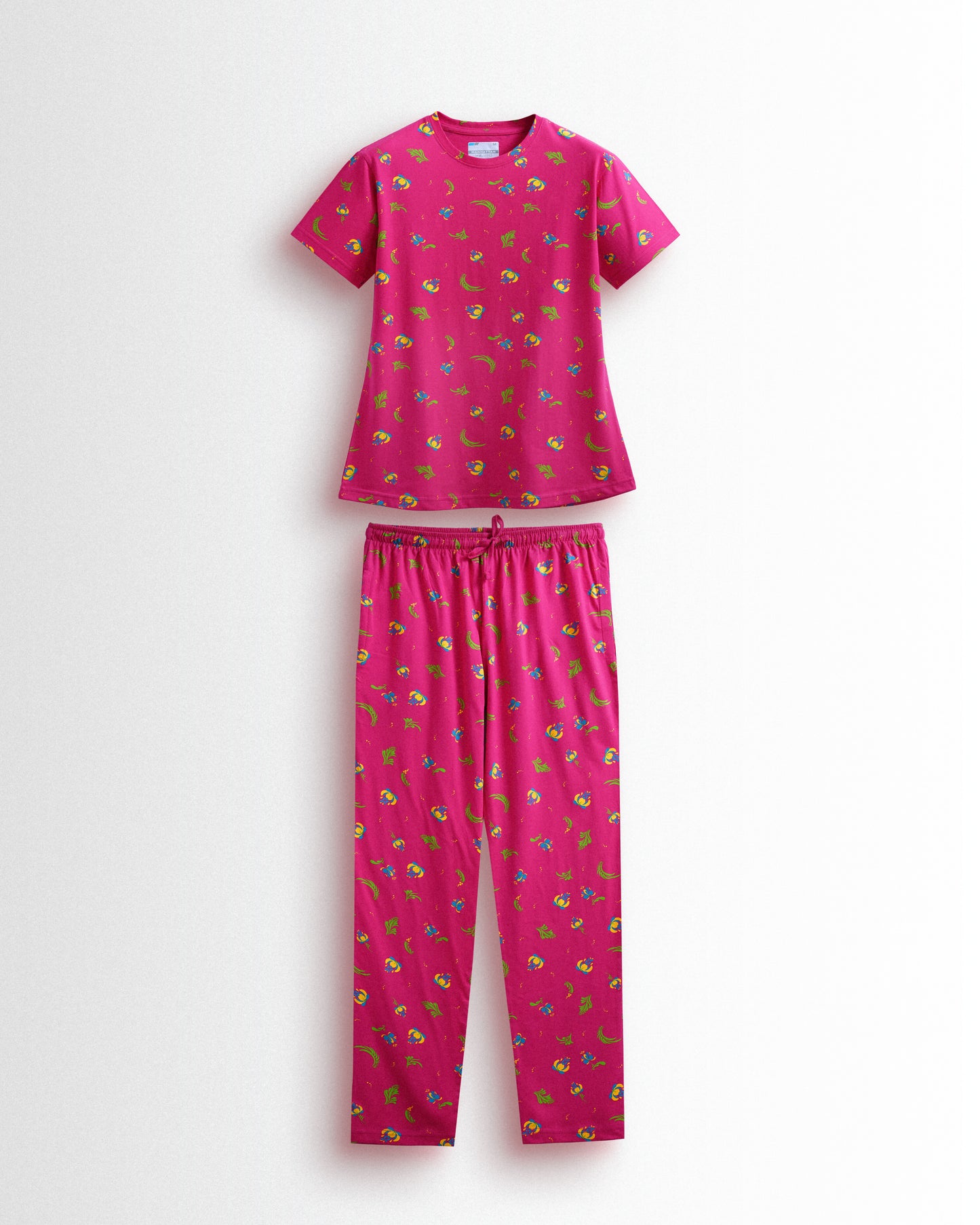 Women's Co ord set Pink Yellow Flower