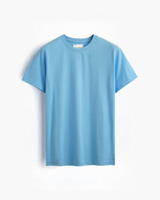 Basic Regular Fit T Shirts Unisex Sky Blue