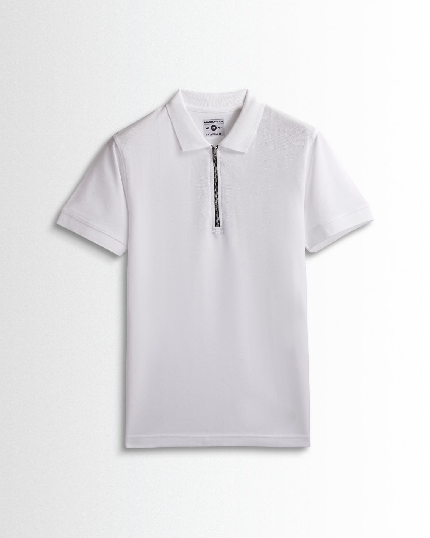 Polo Silver Zipper White T Shirts (Poly Cotton)