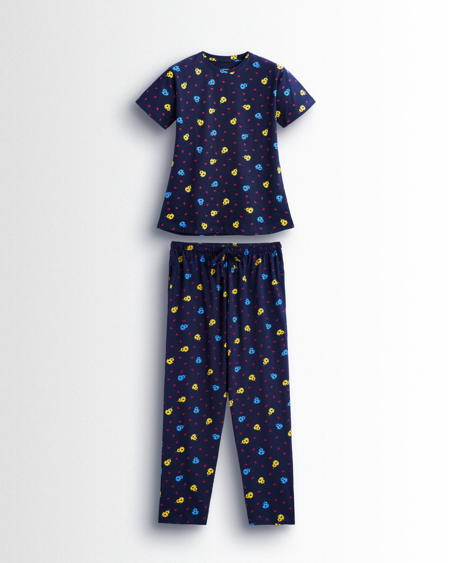 Women's Co ord set Navy Blue Flower