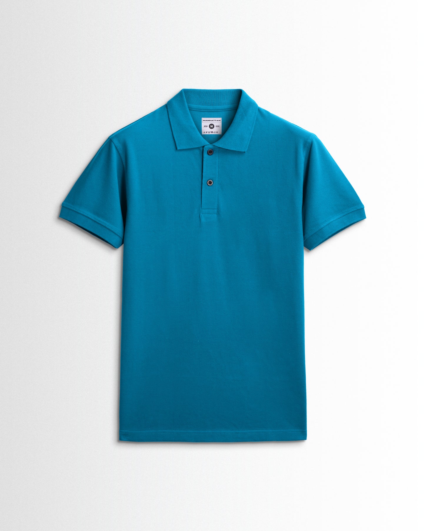 Pure Cotton Polo Plain T Shirts (Turquoise Blue) Without Pocket