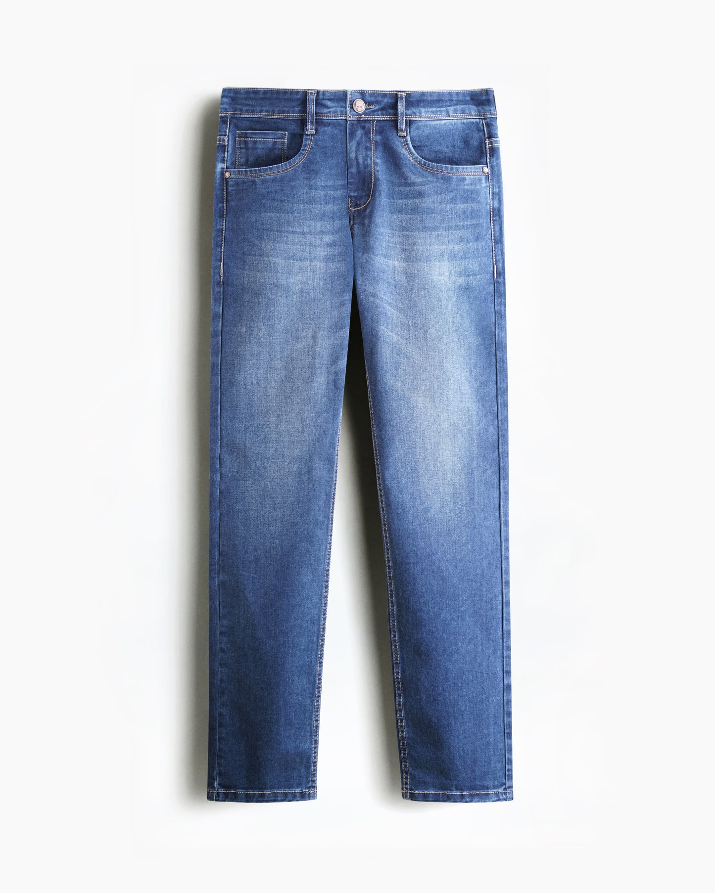 Regular Cotton Jeans Pant Mid Blue