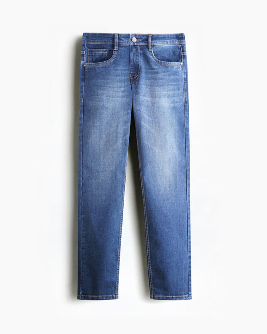 Regular Cotton Jeans Pant Mid Blue