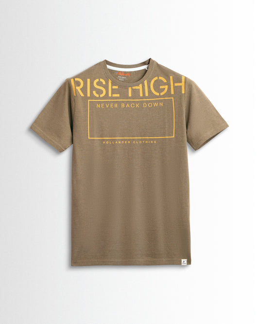 Round Neck Light Brown Printed