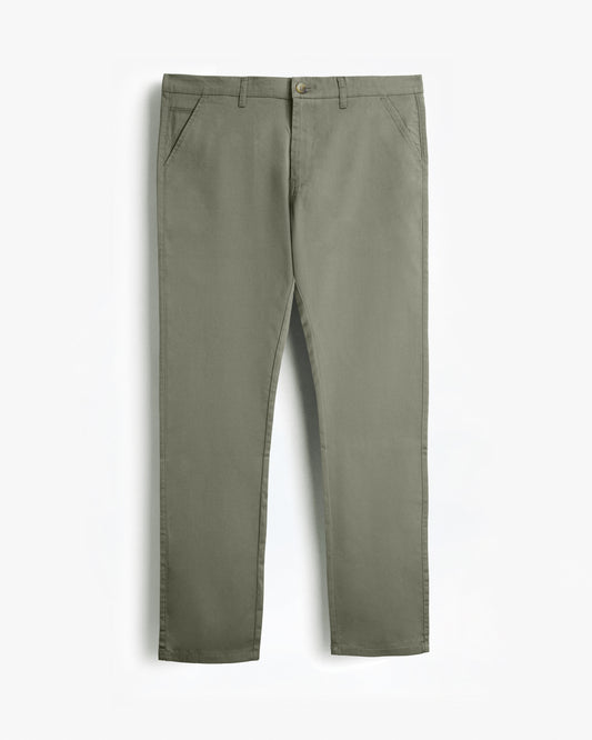 Cotton Casual Pants Light Green - S