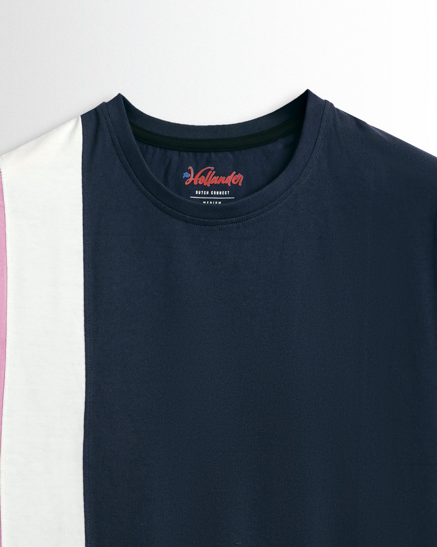 Round Neck White Navy Cut and Sew