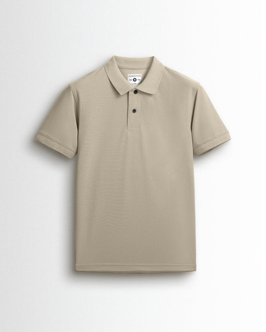 Sports Dry Fit Beige Polo T Shirts (Micro Polyester)