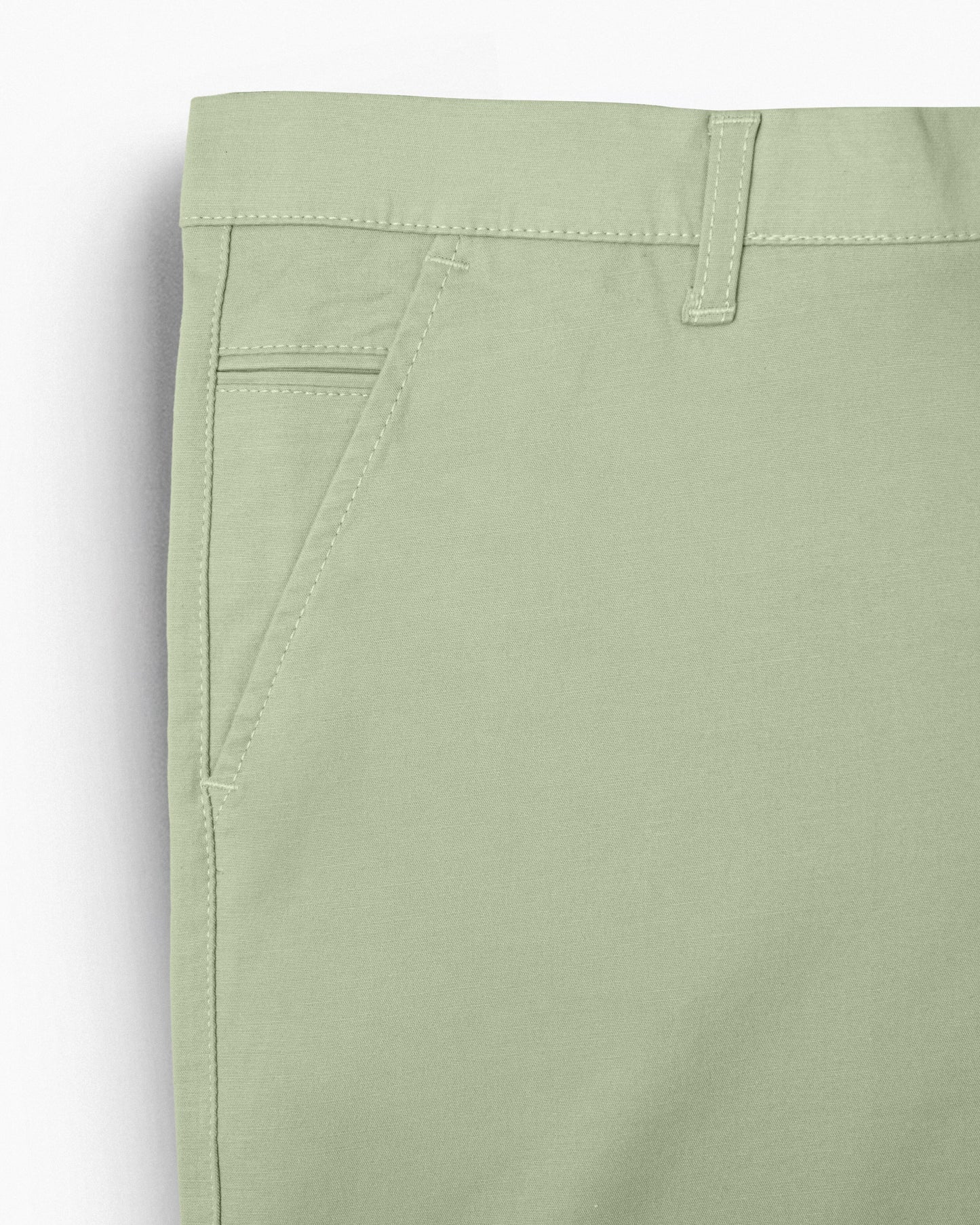 Cotton Casual Pants Light Green - A