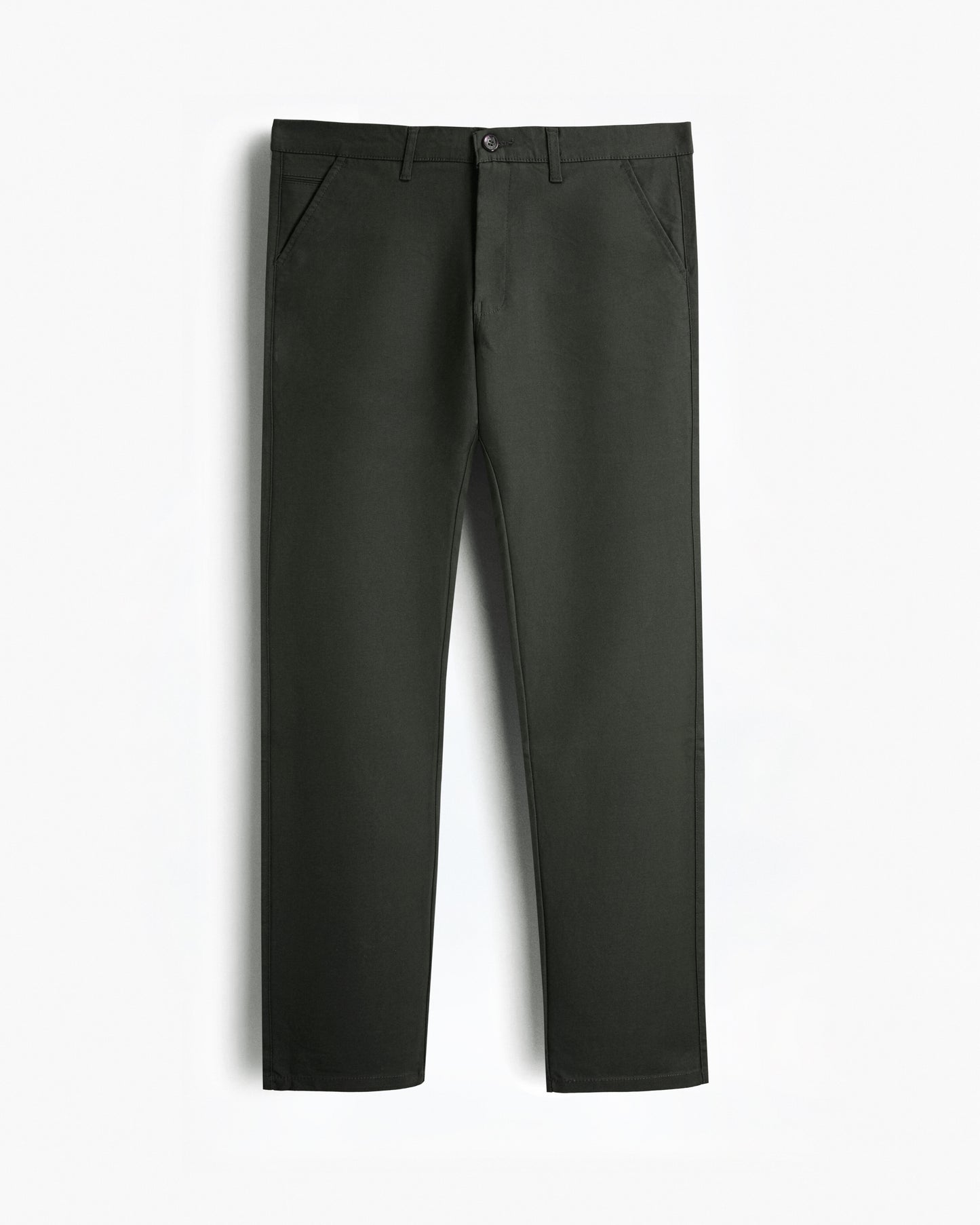 Cotton Casual Pants Dark Green - A