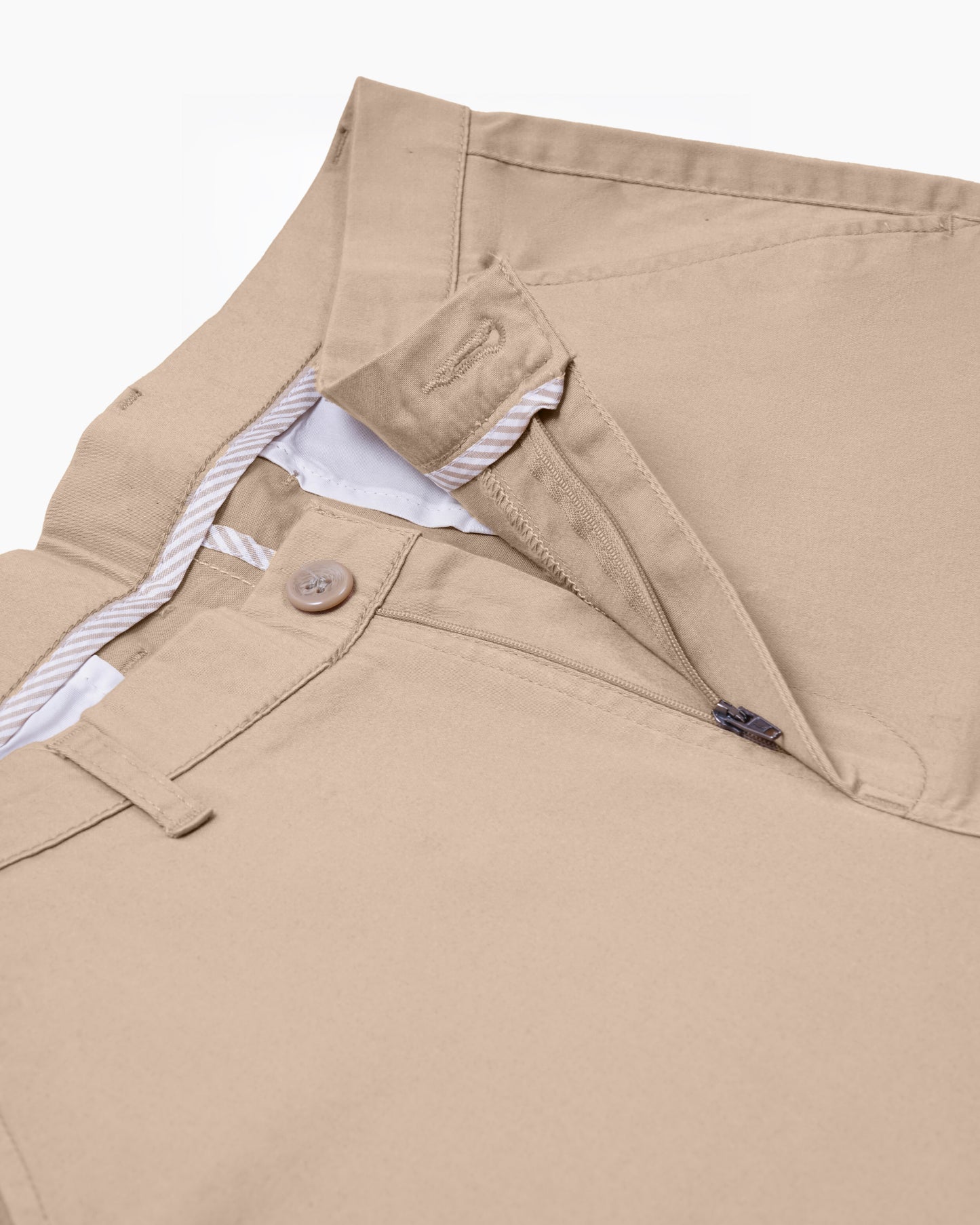 Cotton Casual Pants Beige - S