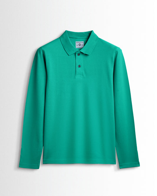 Cotton Polo Full Sleeve Unisex Jade Green Without Pocket