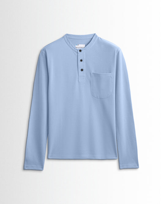 Henley Pocket Full Sleeve Sky Blue