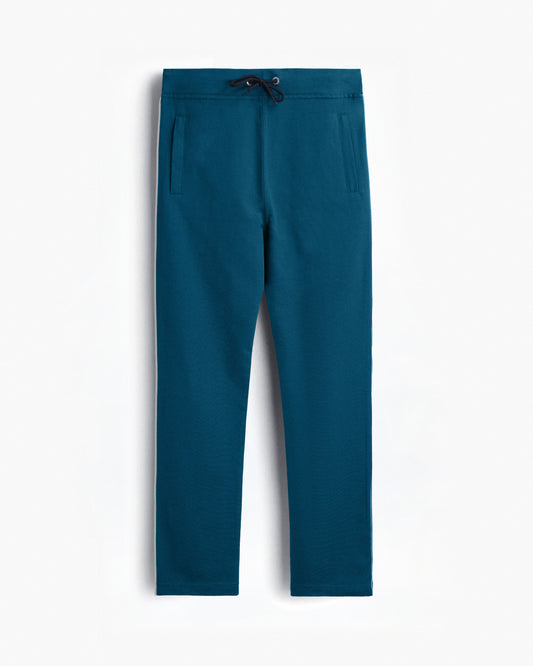 Premium Cotton Teal Blue Track Pant Regular Fit