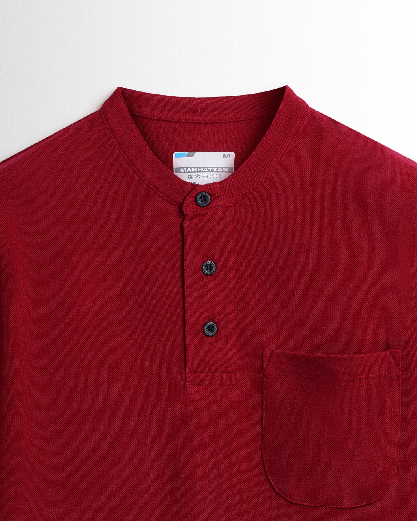 Henley Pocket Full Sleeve Burgundy
