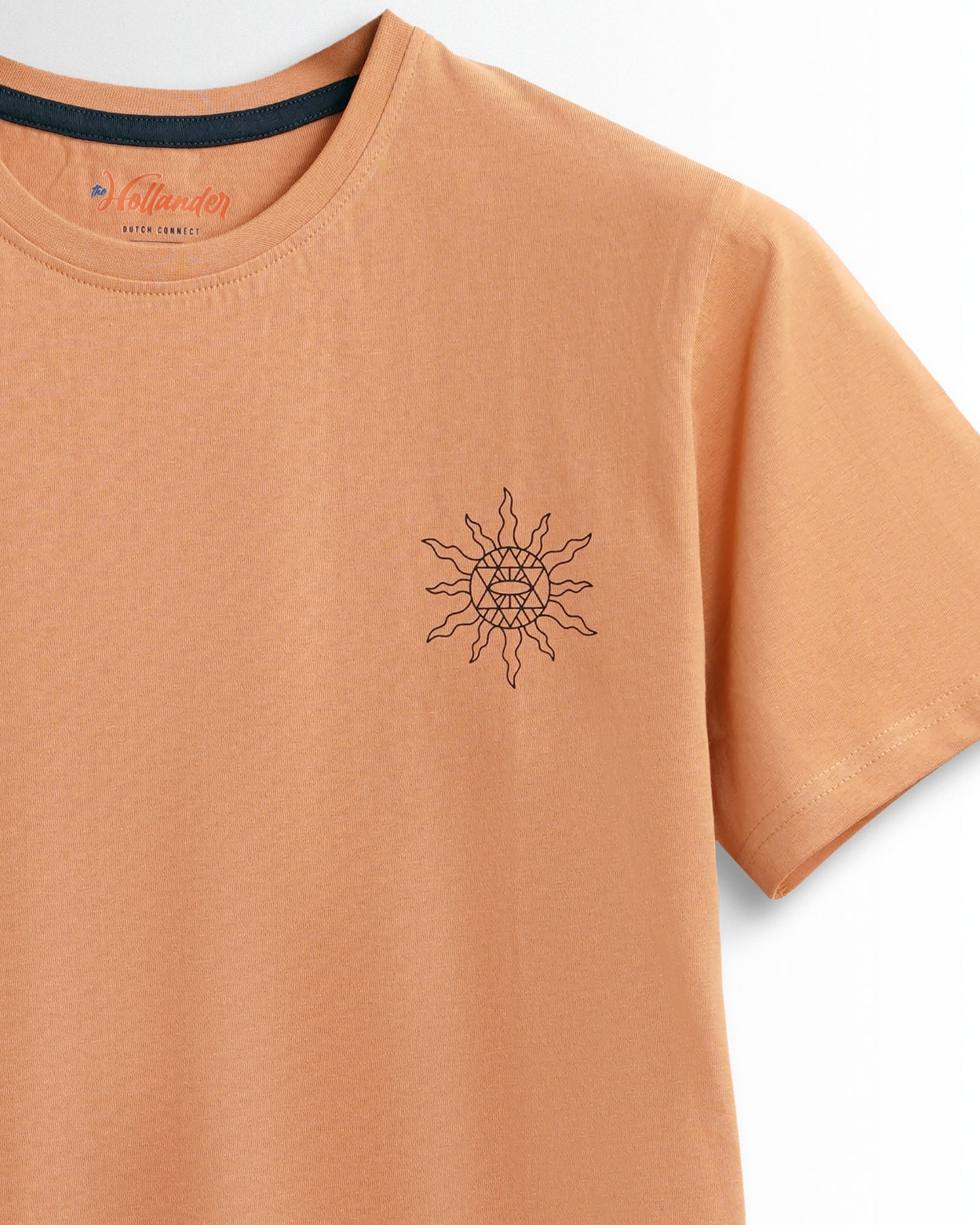 Round Neck Light Orange Printed