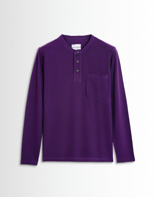 Henley Pocket Full Sleeve Purple
