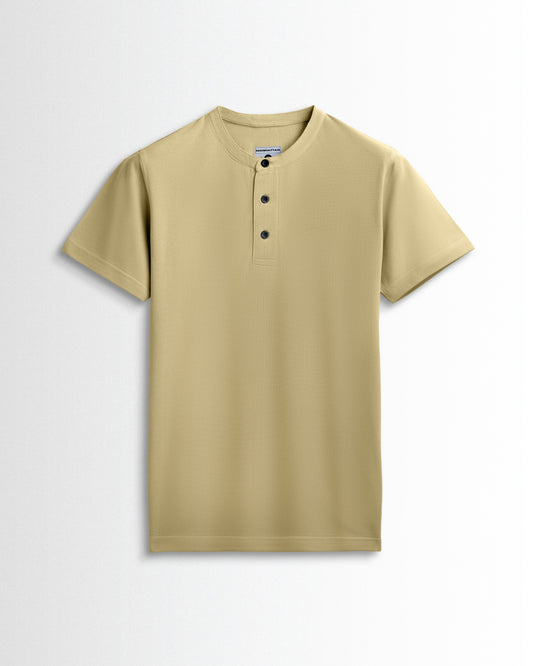 Pure Cotton Henley Without Pocket T Shirts (Beach)