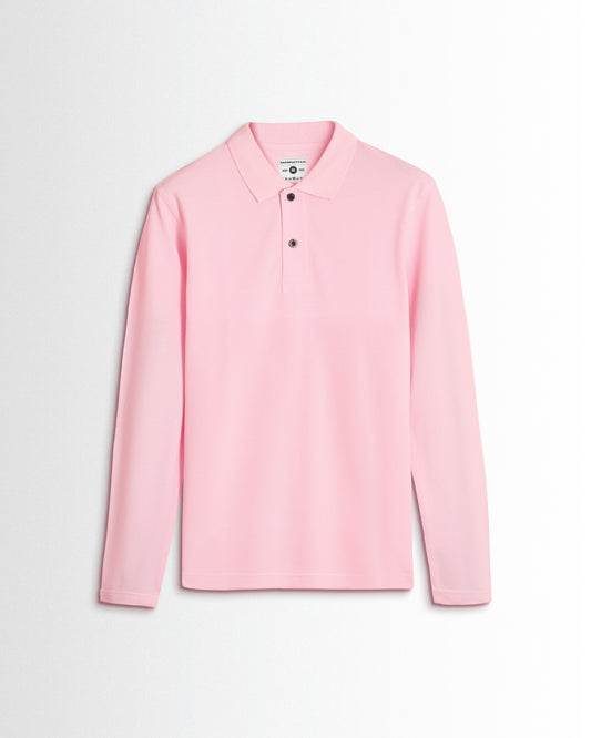 Cotton Polo Full Sleeve Unisex Pearl Pink Without Pocket
