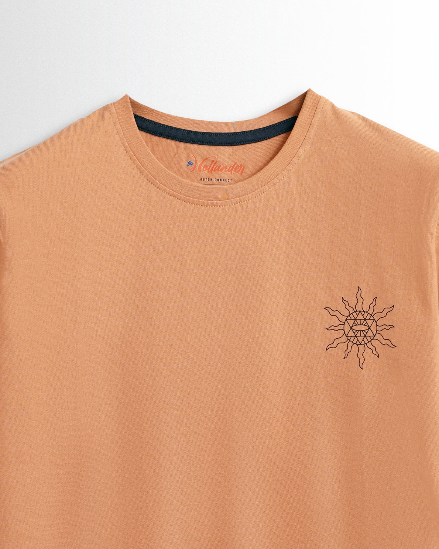 Round Neck Light Orange Printed