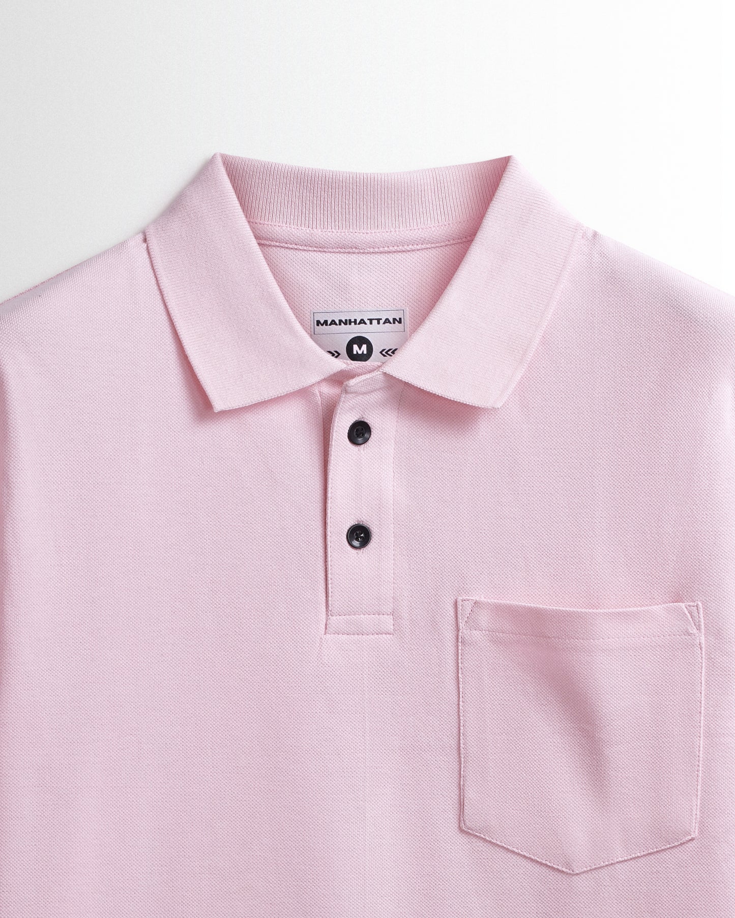 Pure Cotton Polo Pocket T shirts (Pearl Pink)