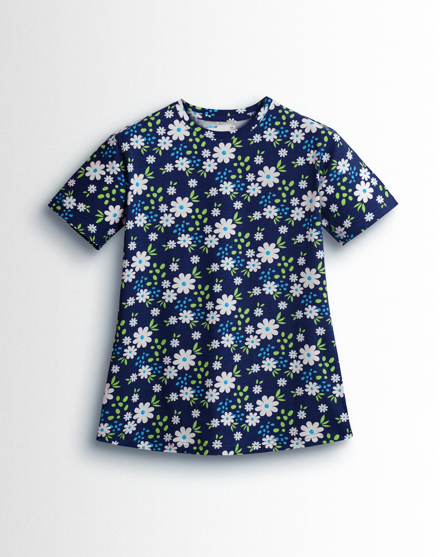 Women's Co ord set Navy White Flower