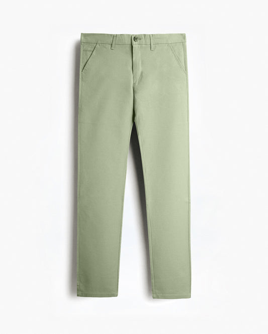 Cotton Casual Pants Light Green - A