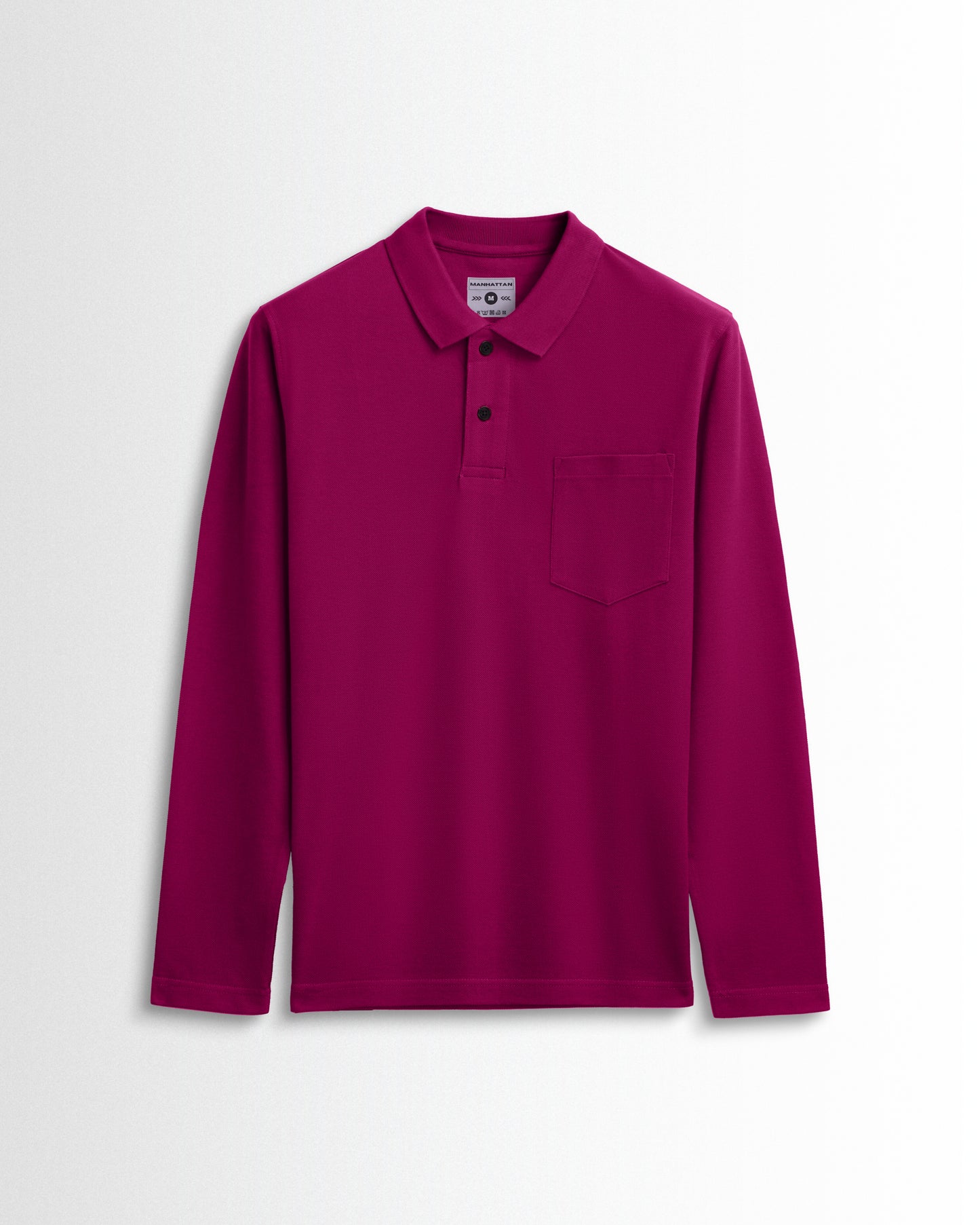 Cotton Polo Full Sleeve Unisex Wine Red Pocket