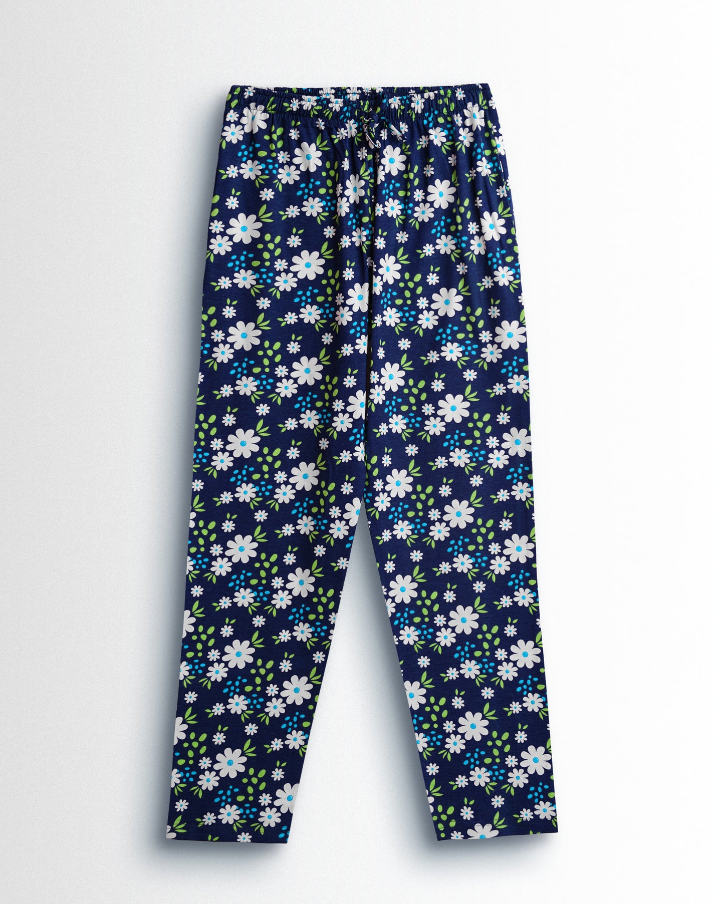 Women's Co ord set Navy White Flower