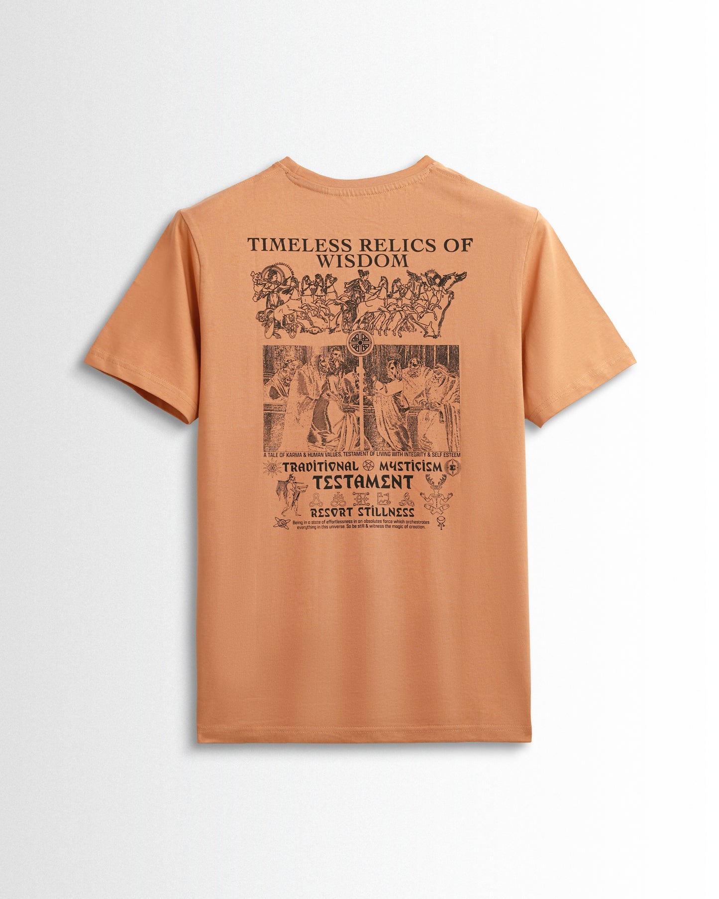 Round Neck Light Orange Printed