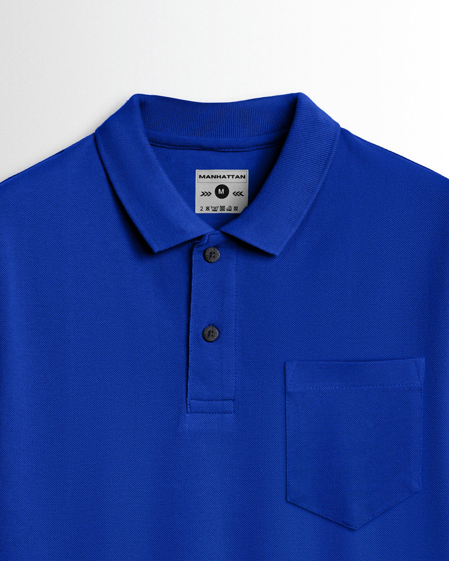 Pure Cotton Polo Pocket T Shirts (Azure Blue)