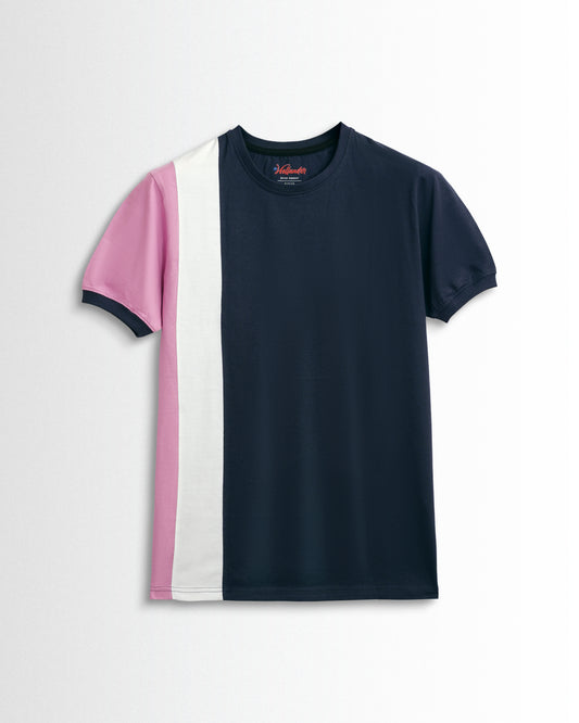Round Neck White Navy Cut and Sew