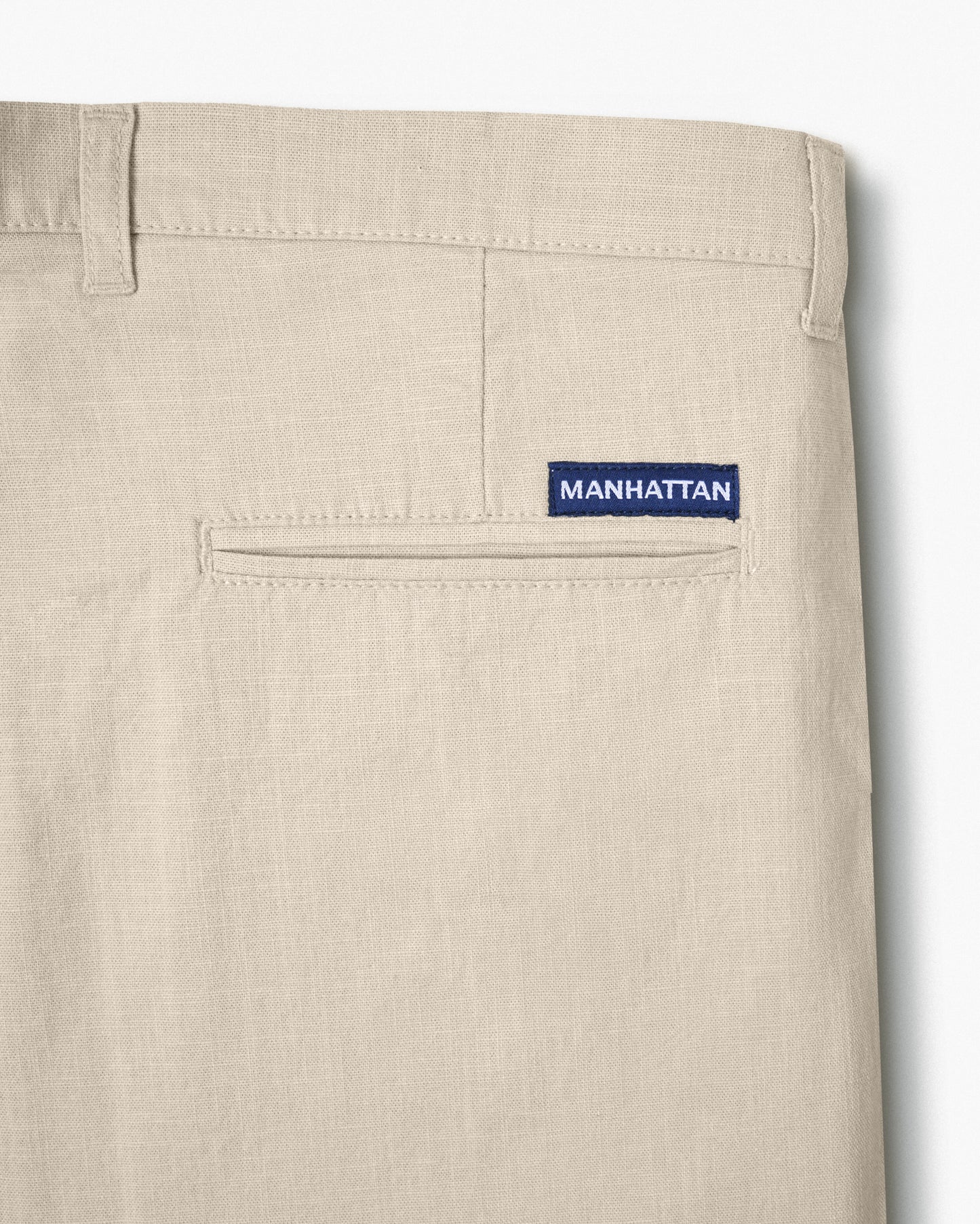 Cotton Casual Pants Light Beige Linen