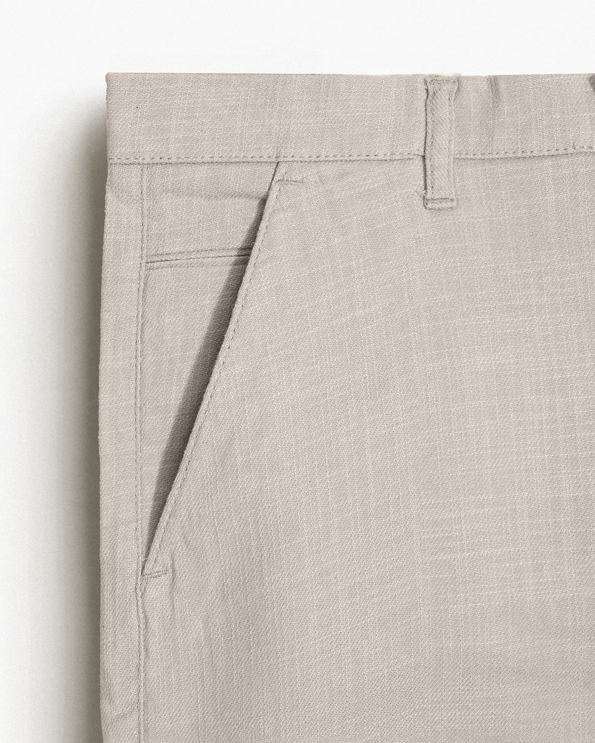 Cotton Casual Pants Khaki Beige Linen