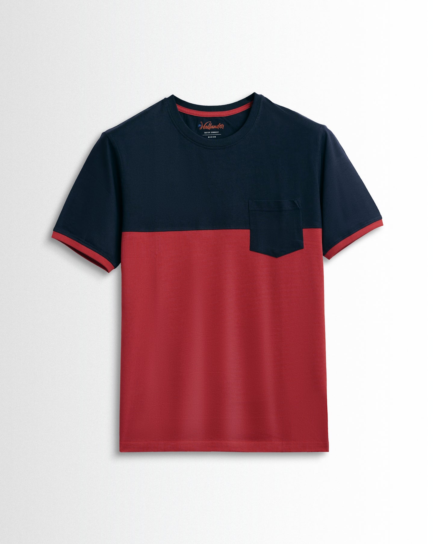 Round Neck Red/Navy Cut and Sew