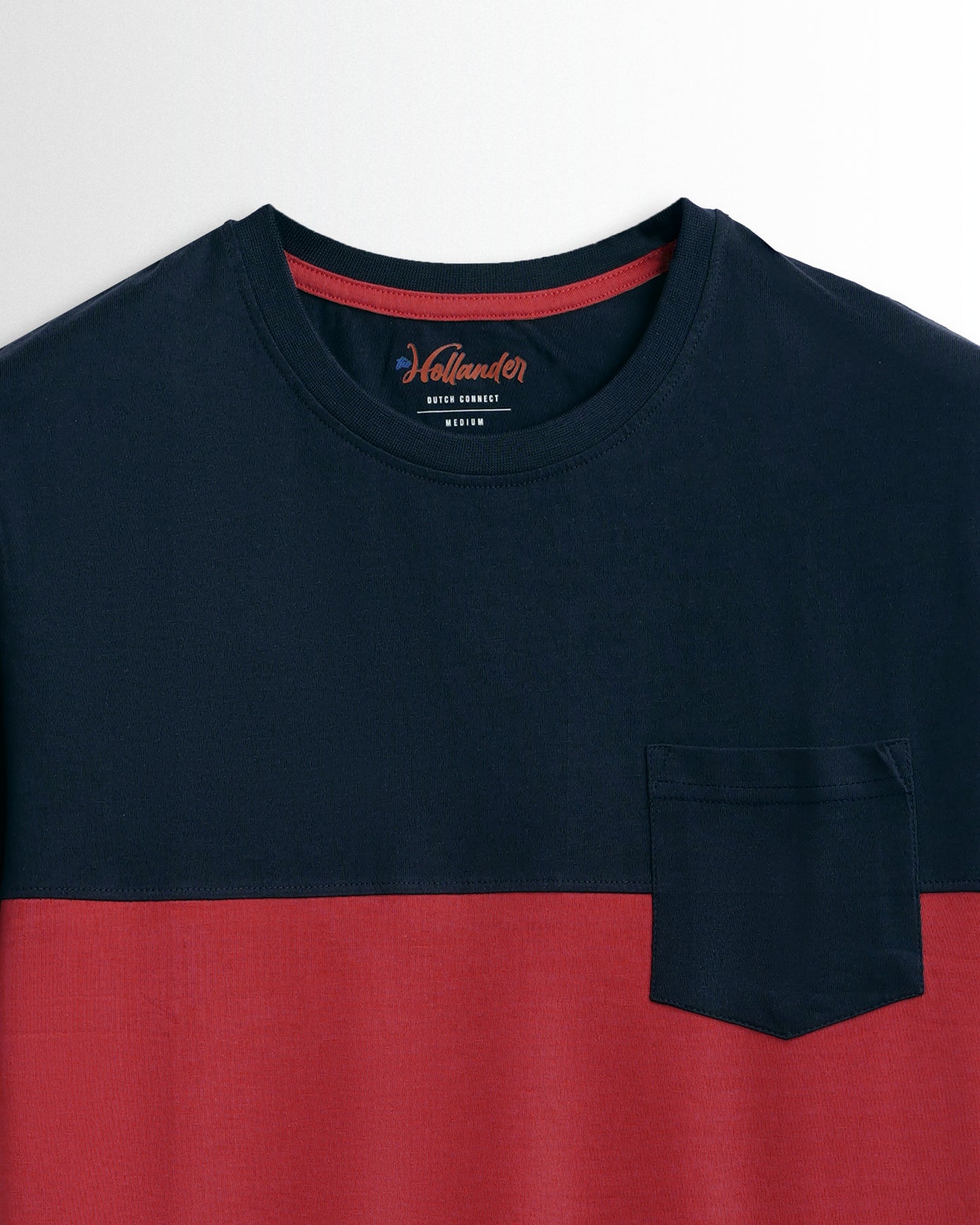 Round Neck Red/Navy Cut and Sew