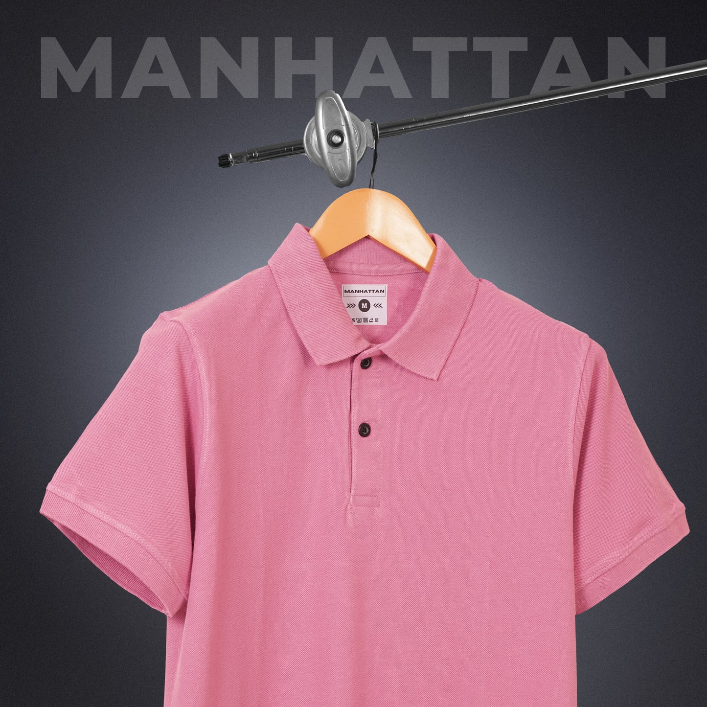 Pure Cotton Polo Plain T Shirts (Bubble Gum Pink) Without Pocket