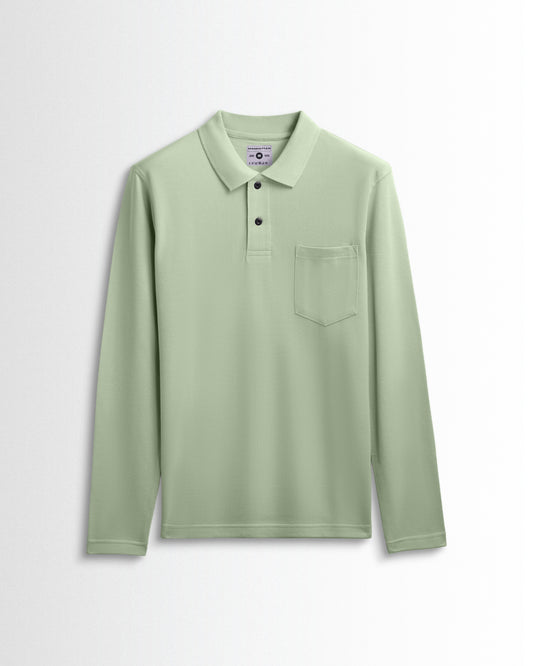 Cotton Polo Full Sleeve Unisex Light Pista Pocket