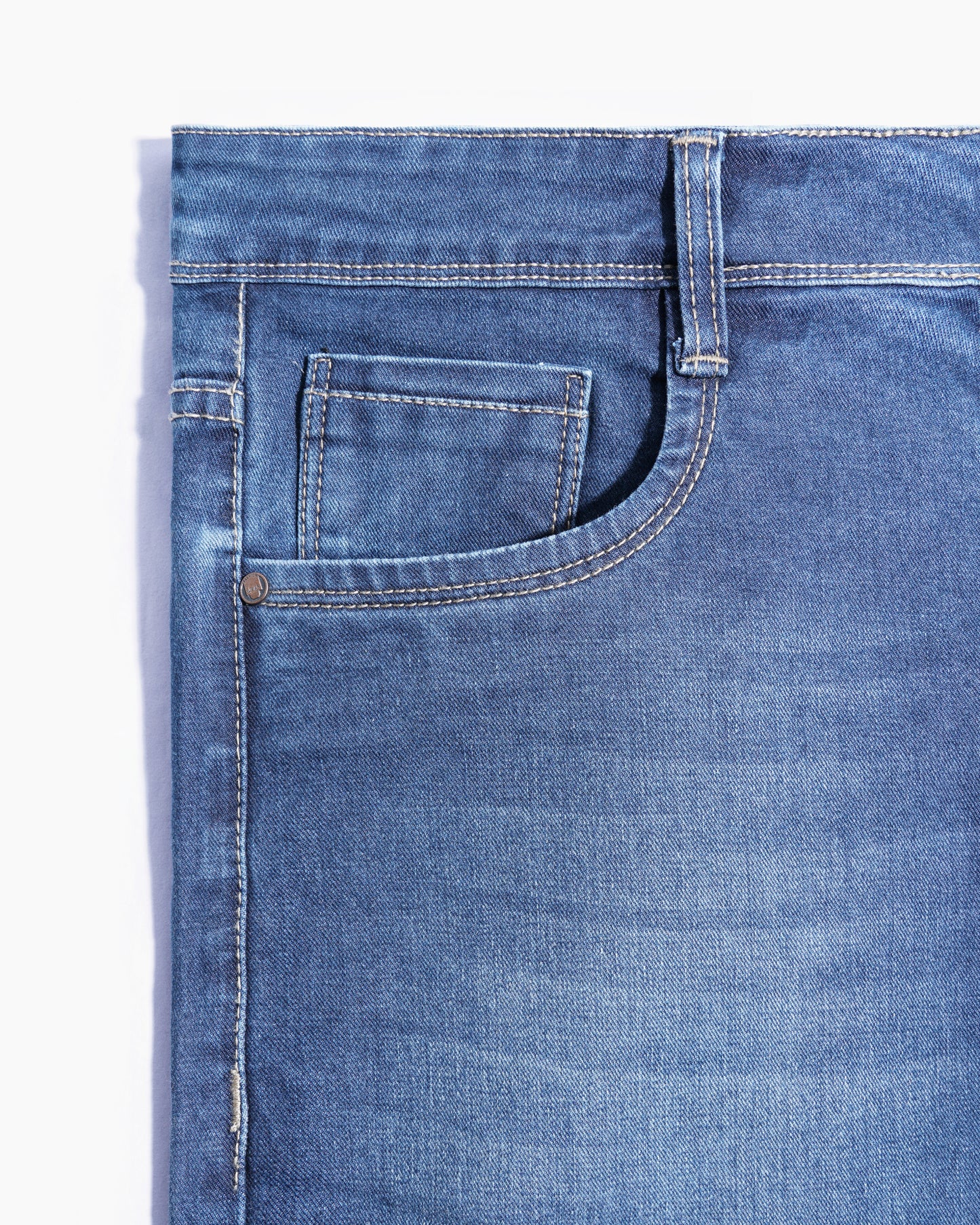 Regular Cotton Jeans Pant Mid Blue