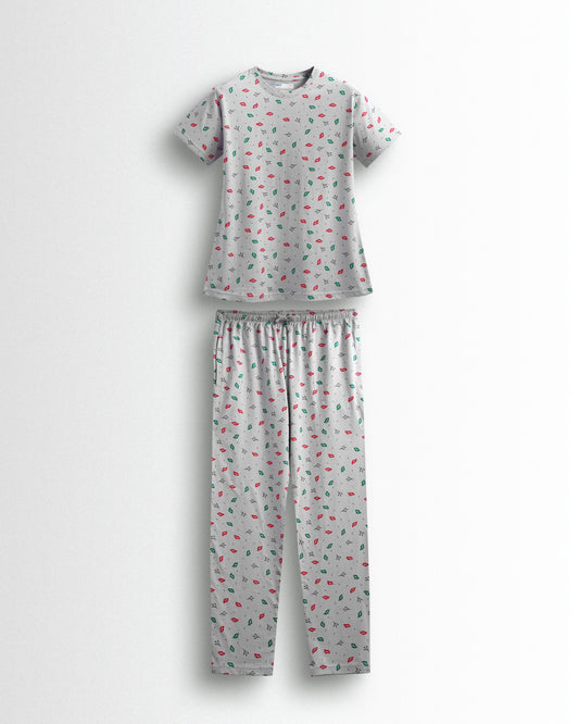 Women's Co ord set Grey Leaf