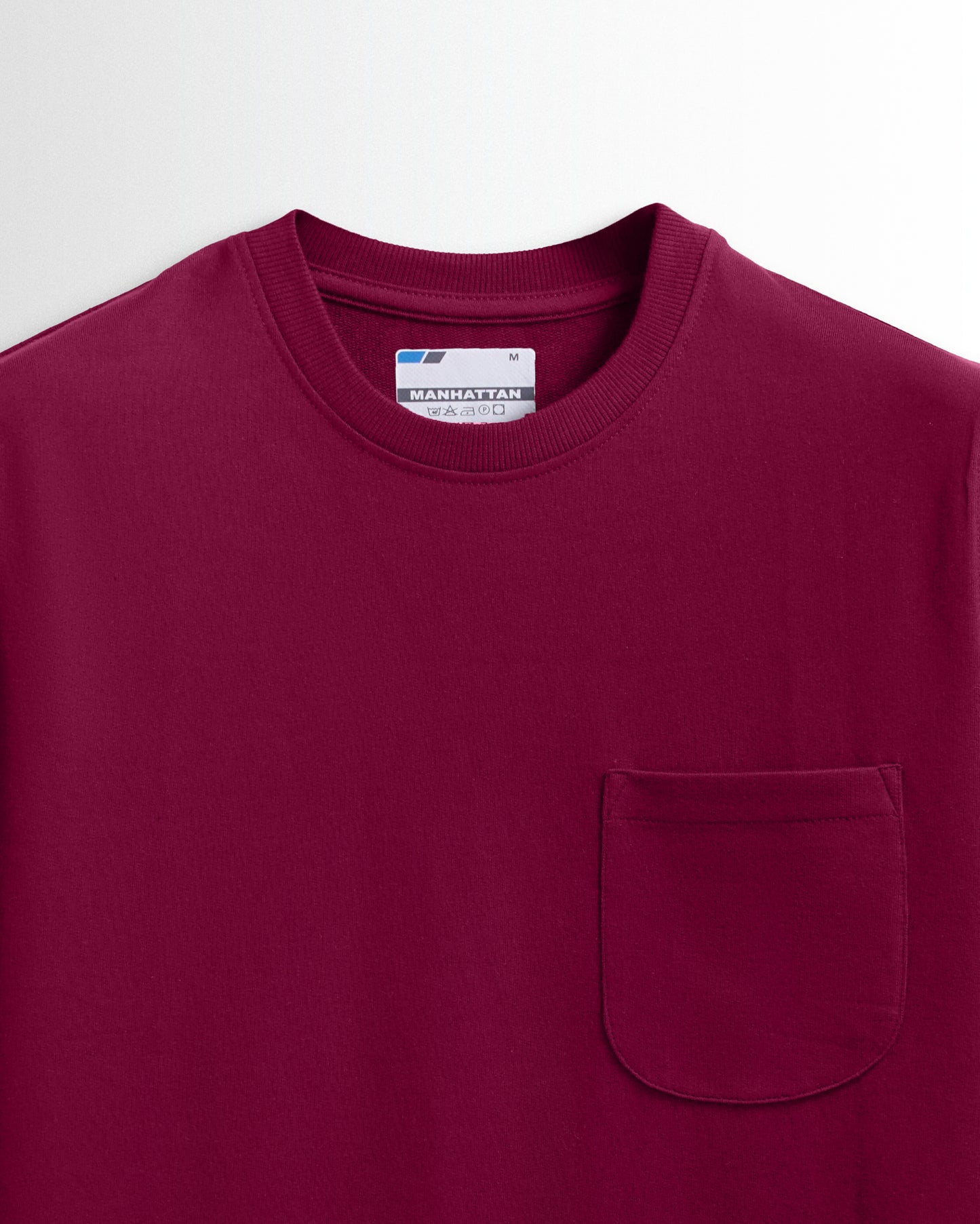 Premium Plain Pocket T Shirts Burgundy