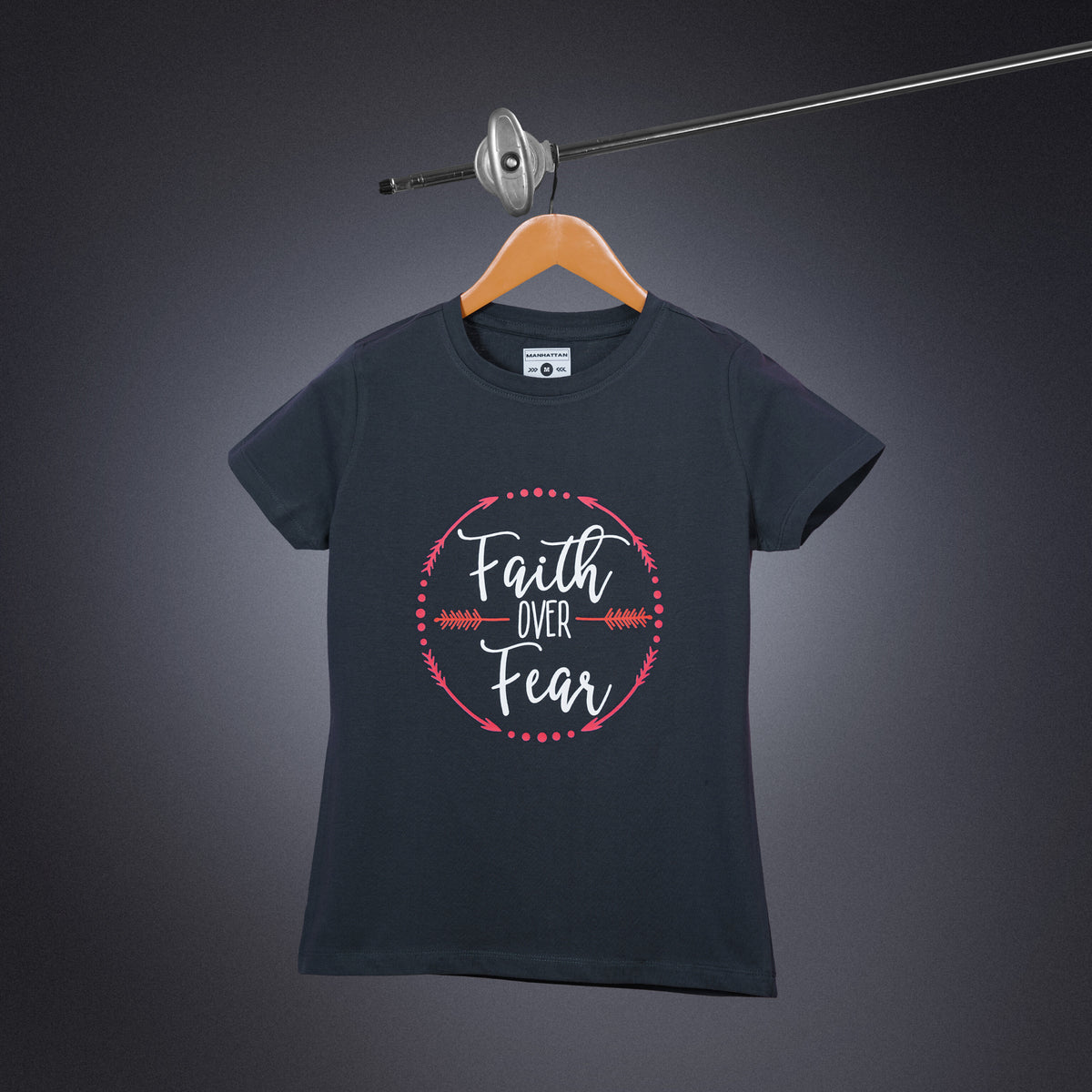 Womens Round Neck Regular Fit Dark Grey T Shirts