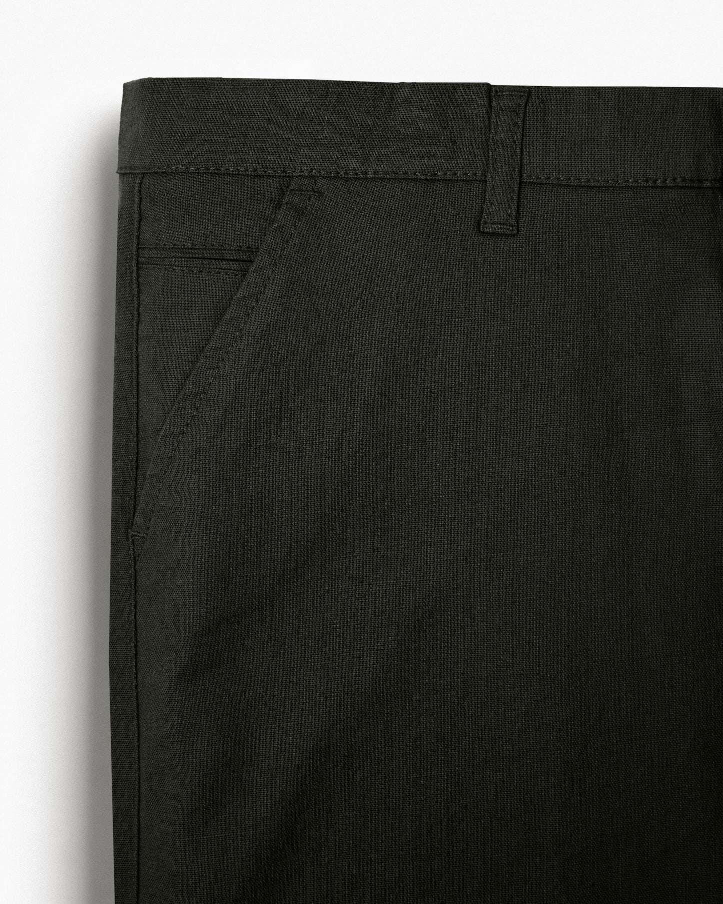 Cotton Casual Pants Green Linen