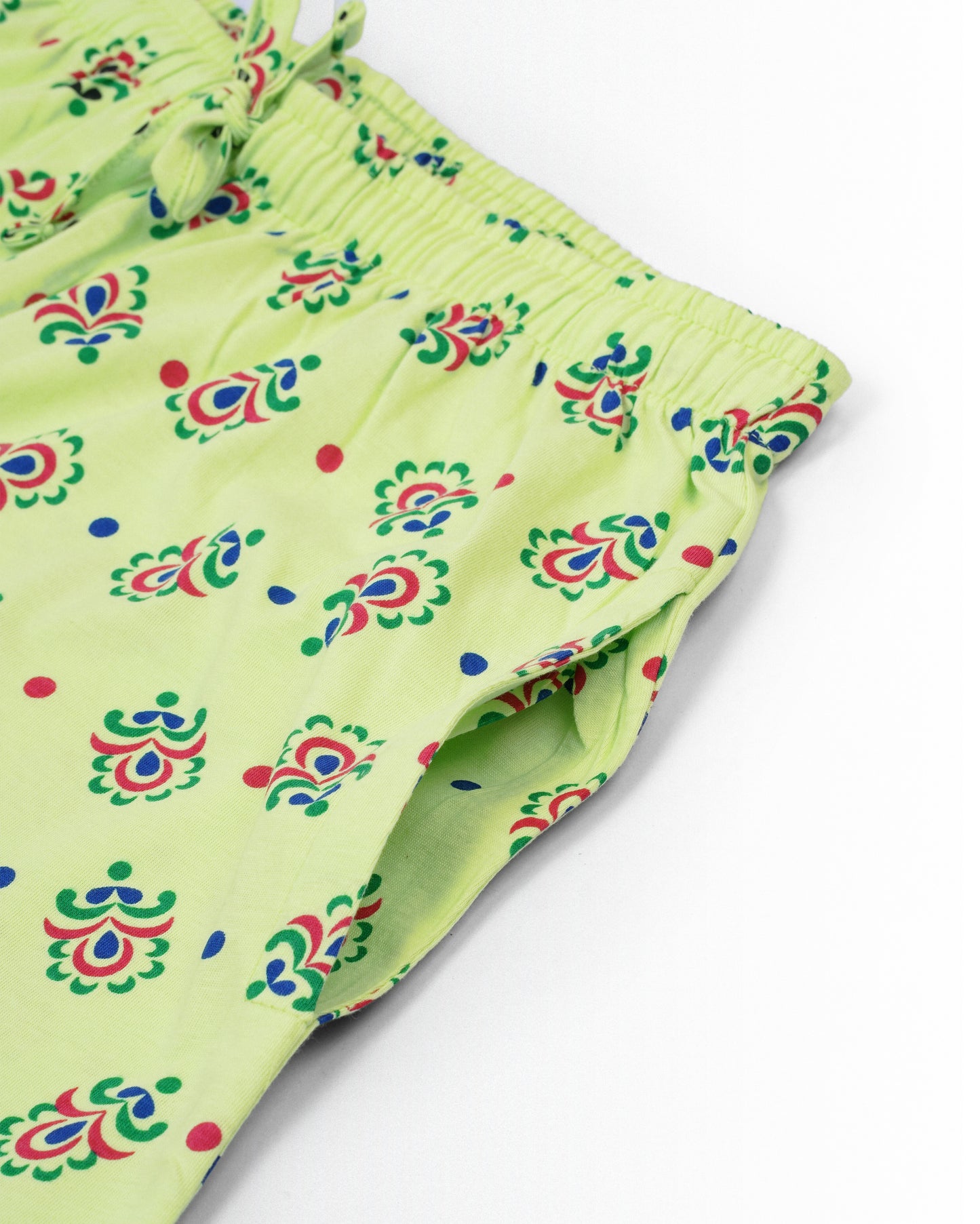 Women's Co ord set Light Green Flower Dots