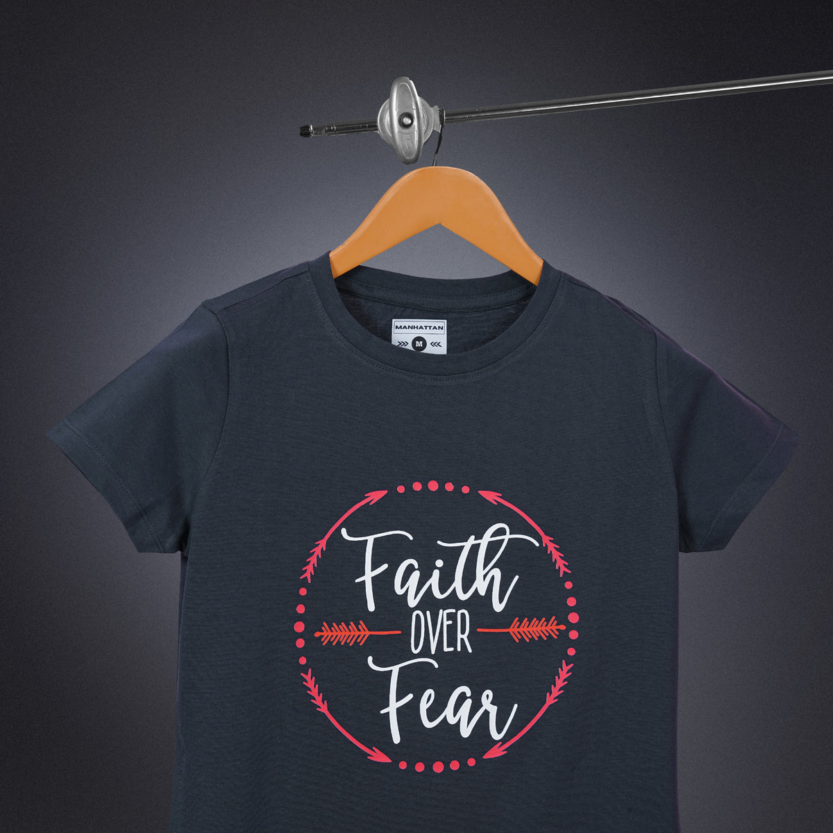 Womens Round Neck Regular Fit Dark Grey T Shirts