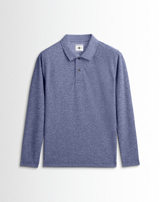 Active Wear Polo Full Sleeve Unisex Navy Melange