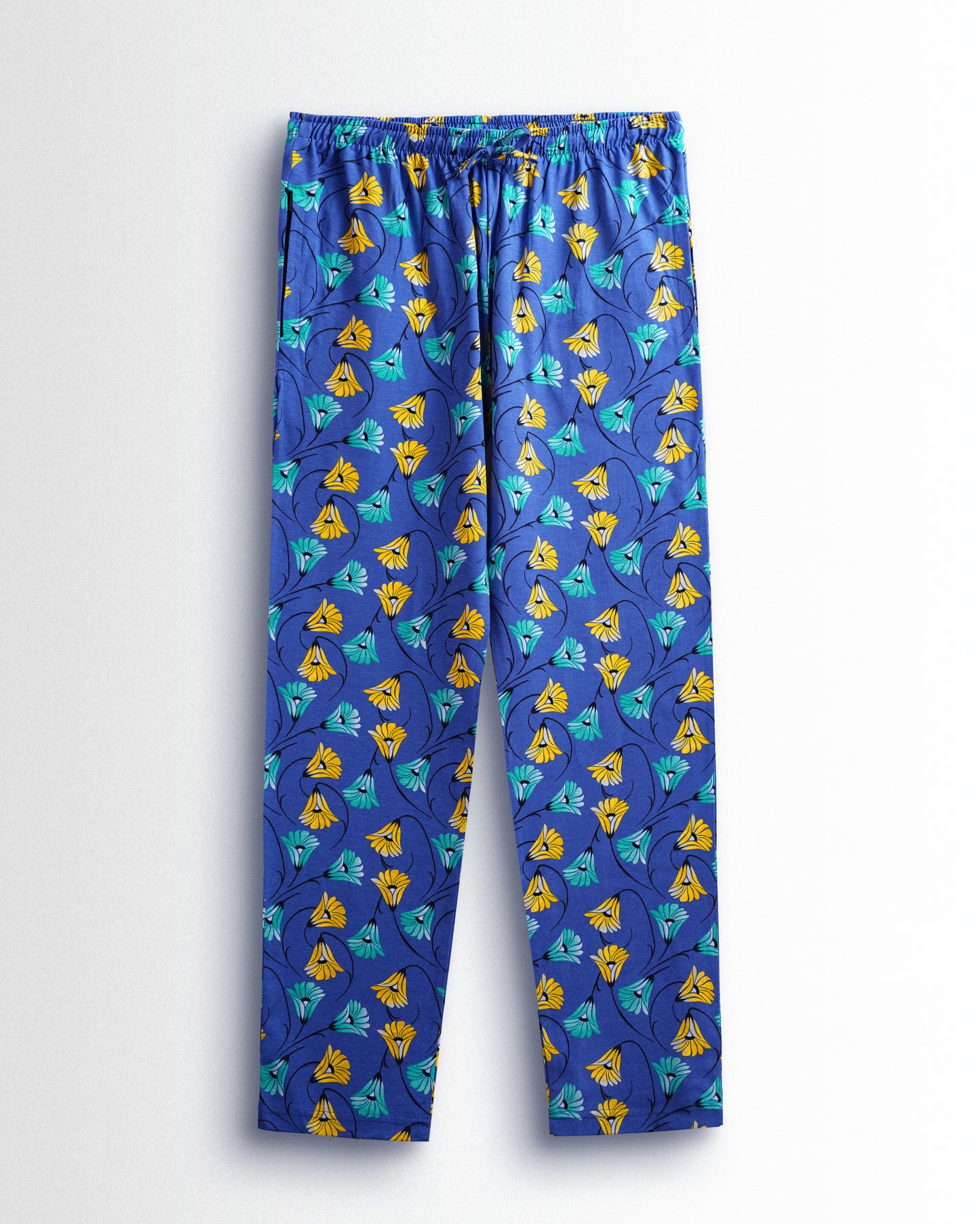 Women's Co ord set Blue Yellow Flower