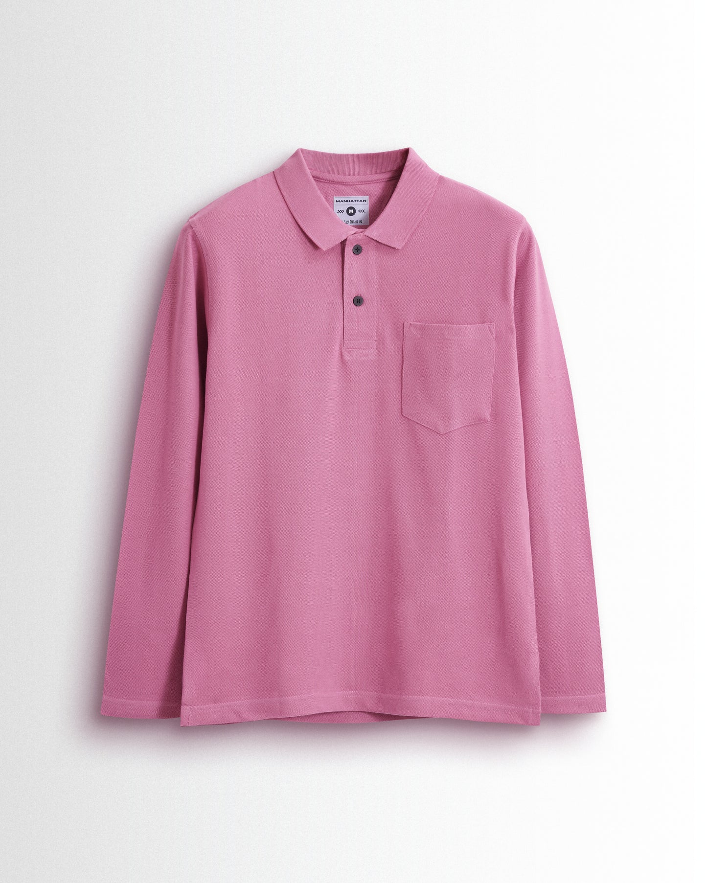 Cotton Polo Full Sleeve Unisex Pocket Bubble Gum Pink